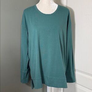 Life is Good Women’s Long Sleeve Crusher-Flex Tunic Top – Teal Green Size Large